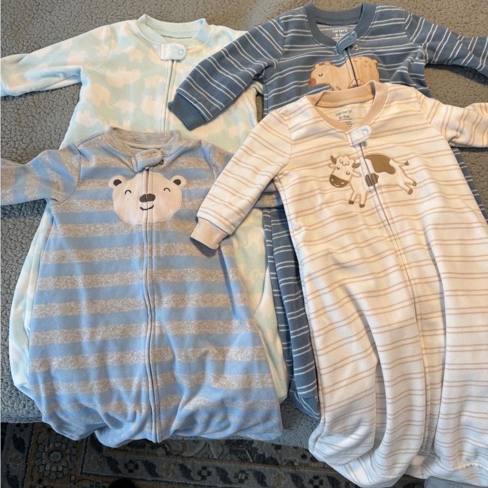 Cozy Striped Animal Print Kids Pajamas